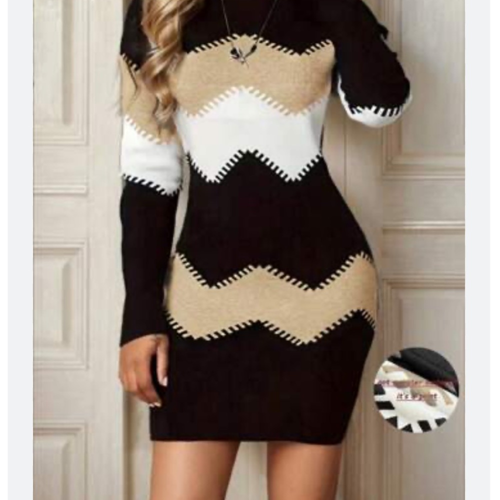 SHEIN | Stylish Black and Tan Dress